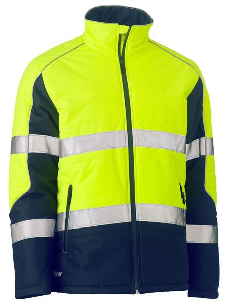 2323 TAPED HI VIS PUFFER JACKET WITH STAND COLLAR