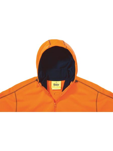 HI VIS ZIP FRONT FLEECE HOODIE - Image 6