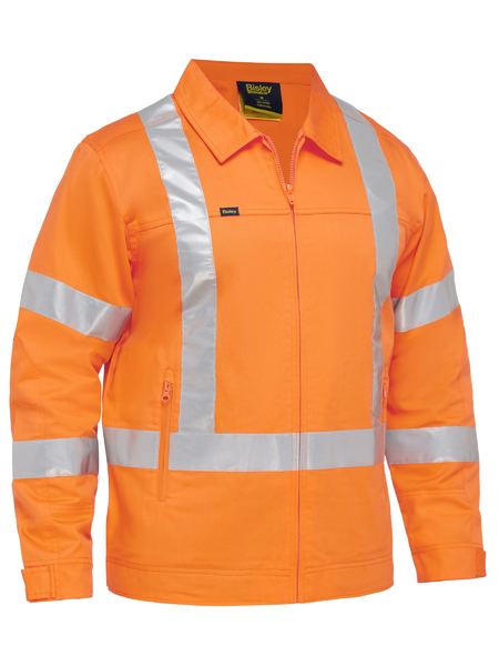 X TAPED HI VIS DRILL JACKET WITH LIQUID REPELLENT FINISH
