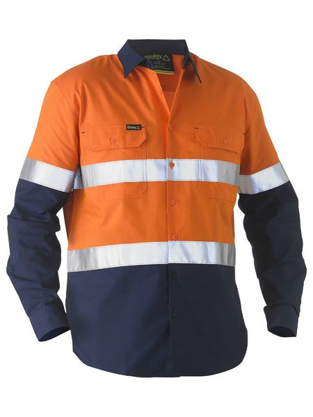 5346 BISLEY RECYCLE TAPED TWO TONE HI VIS DRILL SHIRT