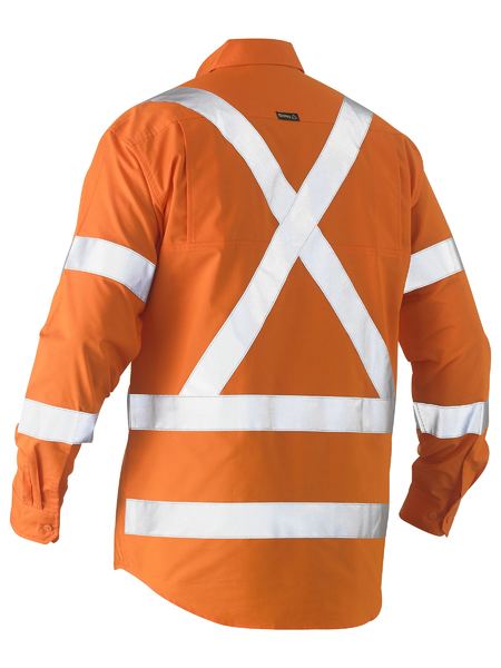 BISLEY RECYCLE X TAPED HI VIS DRILL SHIRT - Image 2