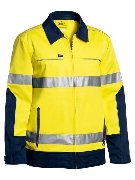 856 TAPED HI VIS DRILL JACKET WITH LIQUID REPELLENT FINISH