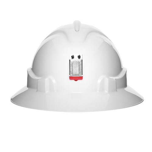 V6 Hard Hat Unvented Full Brim With Lamp Bracket And Ratchet Harness - White
