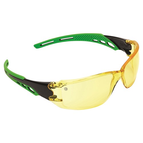 9185 Cirrus Green Arms Safety Glasses Amber A/F Lens