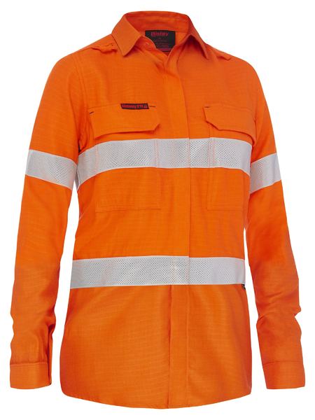 5463 Apex 160 Women's Taped Hi Vis FR Ripstop Vented Shirt